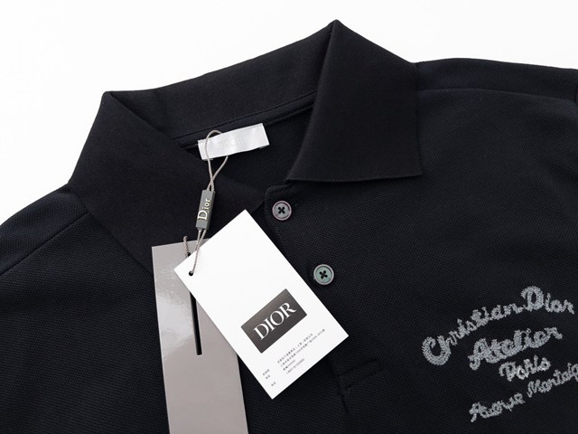 Dior專櫃迪奧2023SS新款刺繡Polo短袖T恤 男女同款 tzy2788